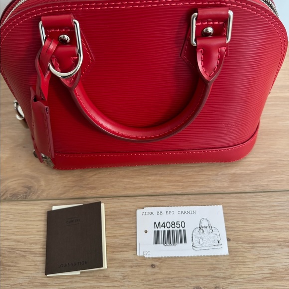 Louis Vuitton Red Leather Satchel - Picture 7 of 9